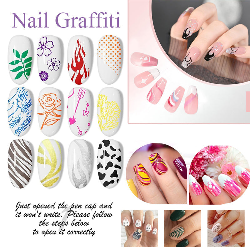 💥 BUY 2 GET 1 FREE! 🎁 50% OFF ⏳ 12 Colors Nail Art Pens Set – Create Beautiful & Precise Designs ✨