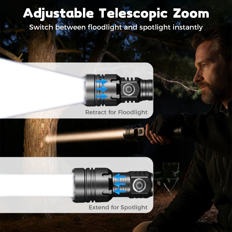 💥High-Lumen Zoomable Rechargeable LED Flashlight💥