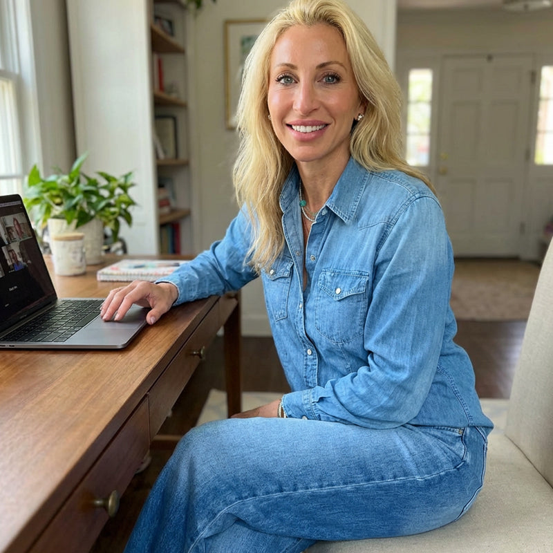 Women’s Faux Denim Pajama 2-Piece Set