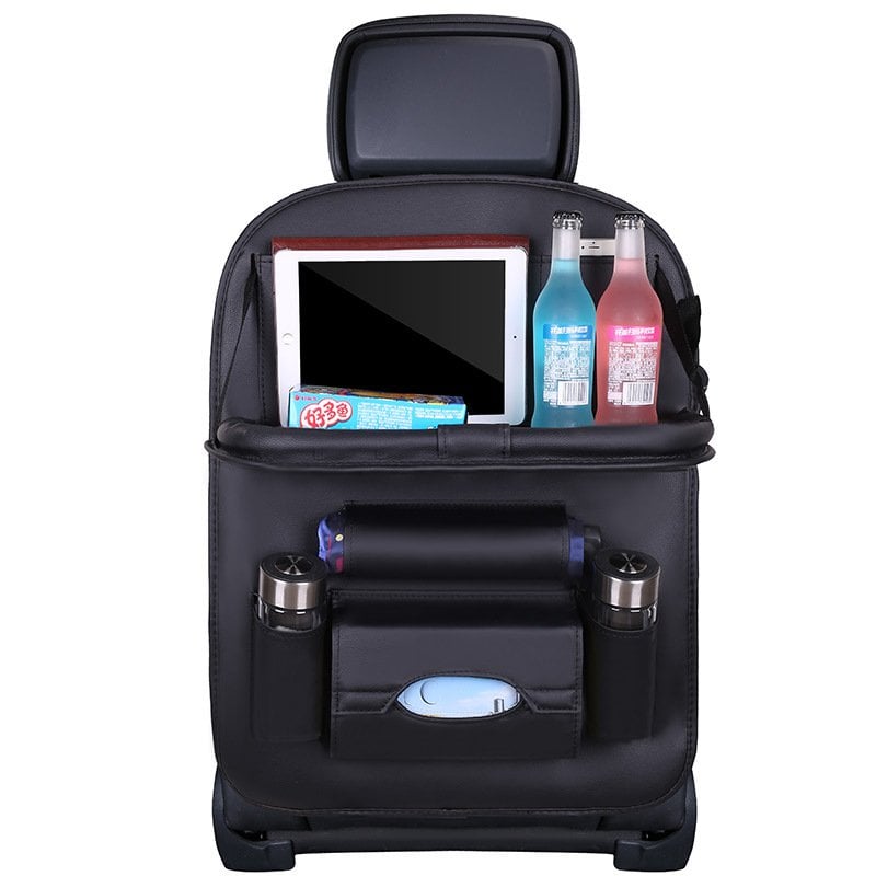 🥳2026 HOT SALE🥳💞50K+ SOLD!💥🚗Car Back Seat Leather Organizer Storage Bag with Foldable Table