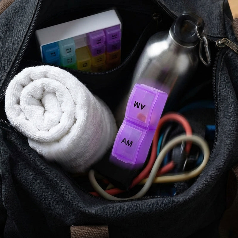 🥳2026 HOT SALE🥳💞50K+ SOLD!🌍✈️ 50% OFF! 4-Week Medication Travel Case – 31-day compartments, easy-open design. Ideal for seniors, vacations & weekly planning. 📅🔒