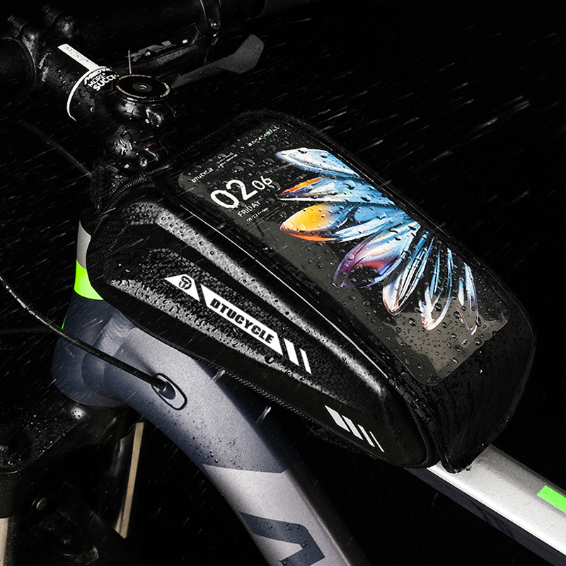 🚴 50% OFF NOW! 💧 Water-Resistant Large Capacity Bicycle Bag – Touch-Sensitive Phone Pouch, Slim Top-Tube Design & Dual Zippers 📱