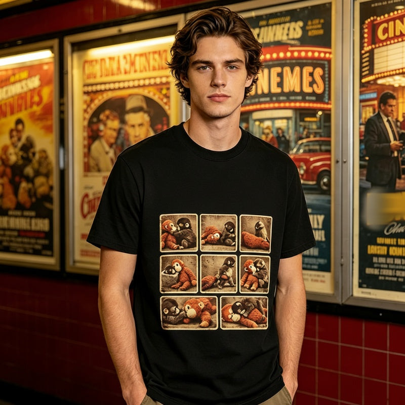"Punch" Monkey Graphic Oversized T-Shirt
