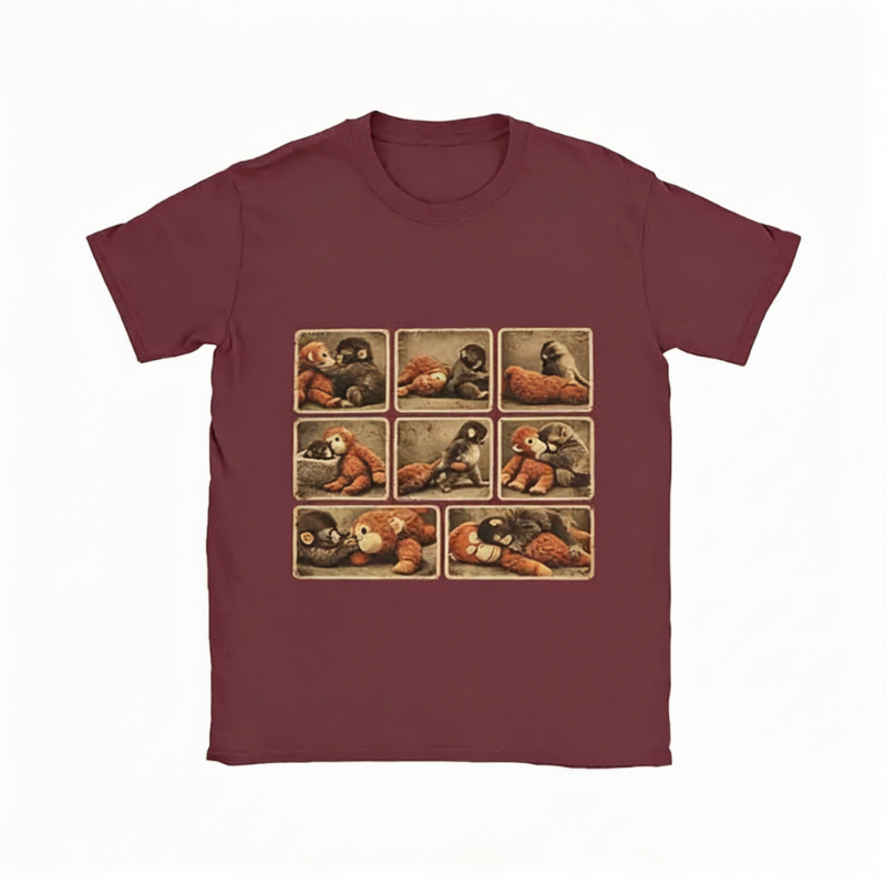 "Punch" Monkey Graphic Oversized T-Shirt