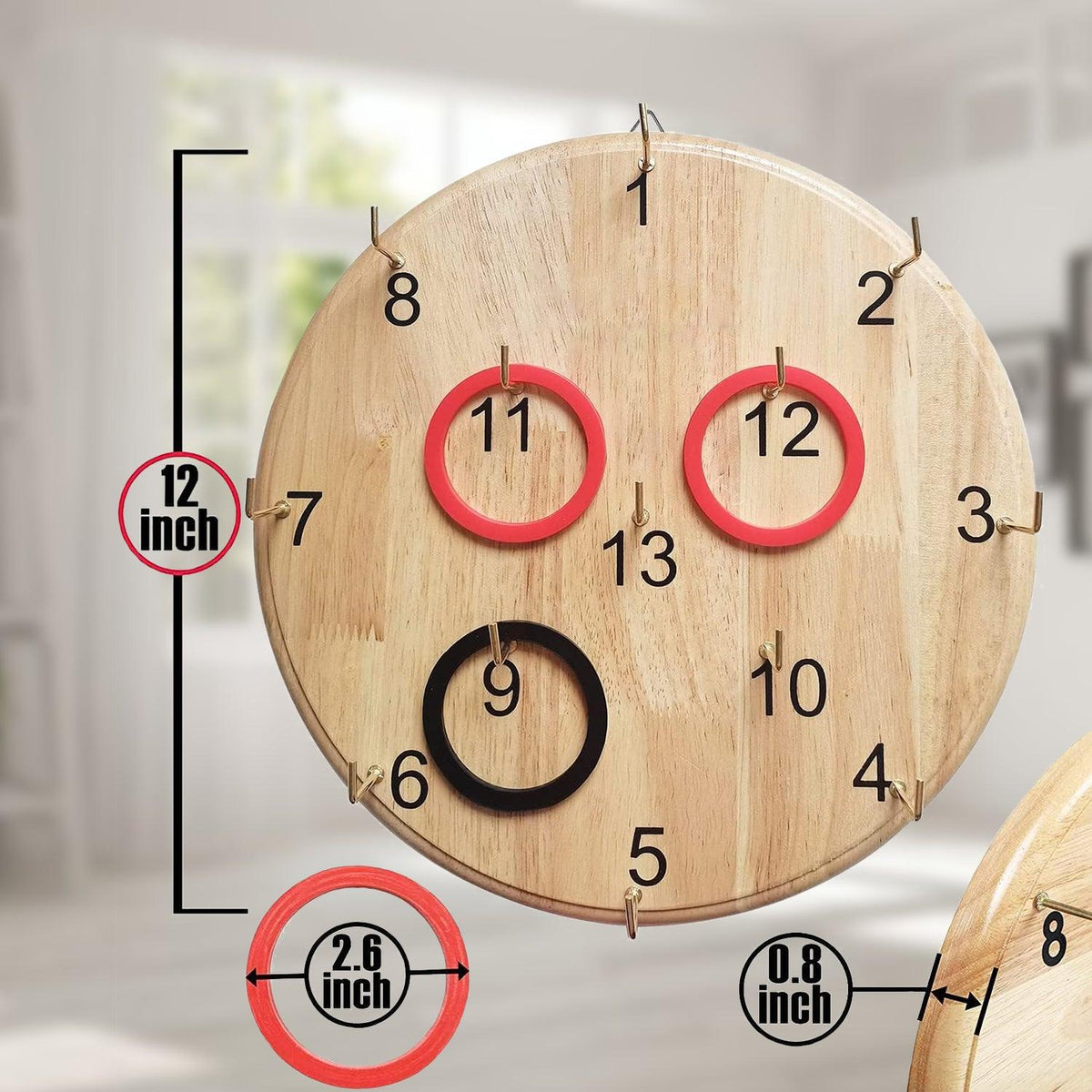 Ring Tossing Game - Outdoor Indoor Game Family Wooden Adults Kid Circle