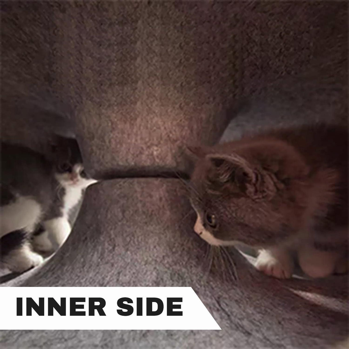 Cat Tunnel Bed - Natural Felt Pet Cat Cave Nest Round House Donut Interactive Toy