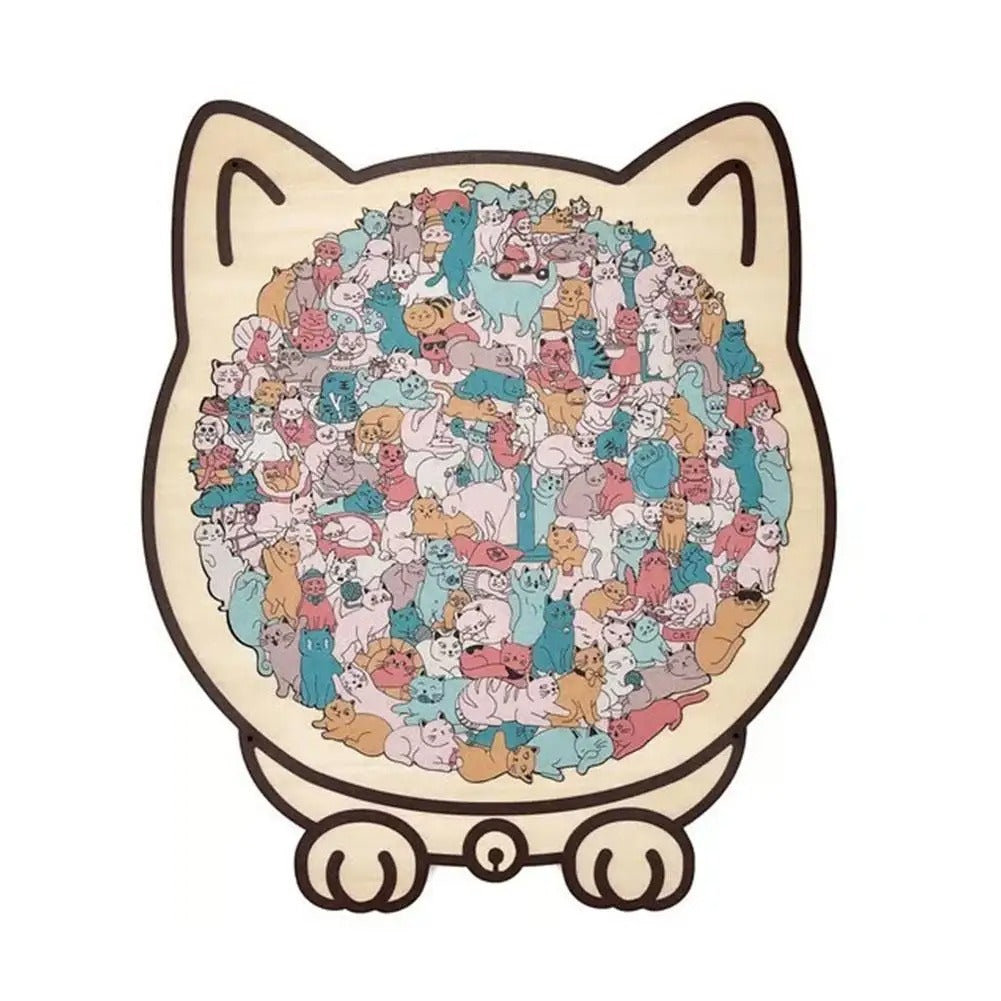 Wooden Cat Shape Puzzle