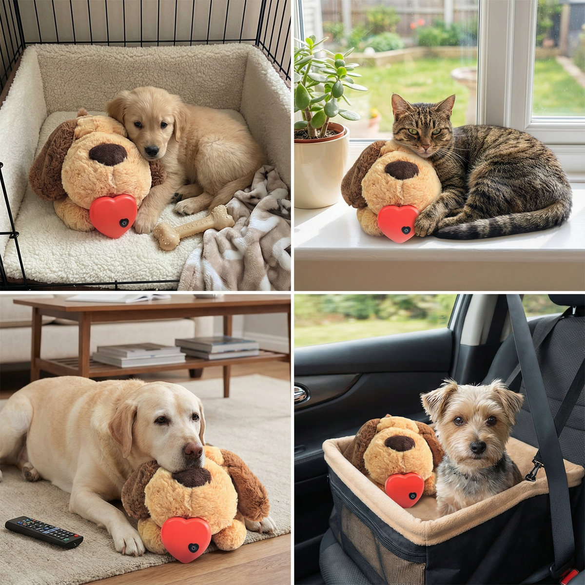 Calming Heartbeat Comfort Plush for Pets – Anxiety & Stress Relief