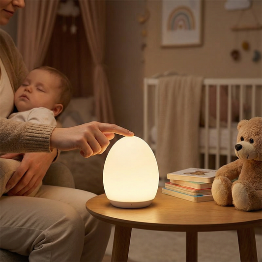 Egg-Shaped Silicone Night Light – Touch Control